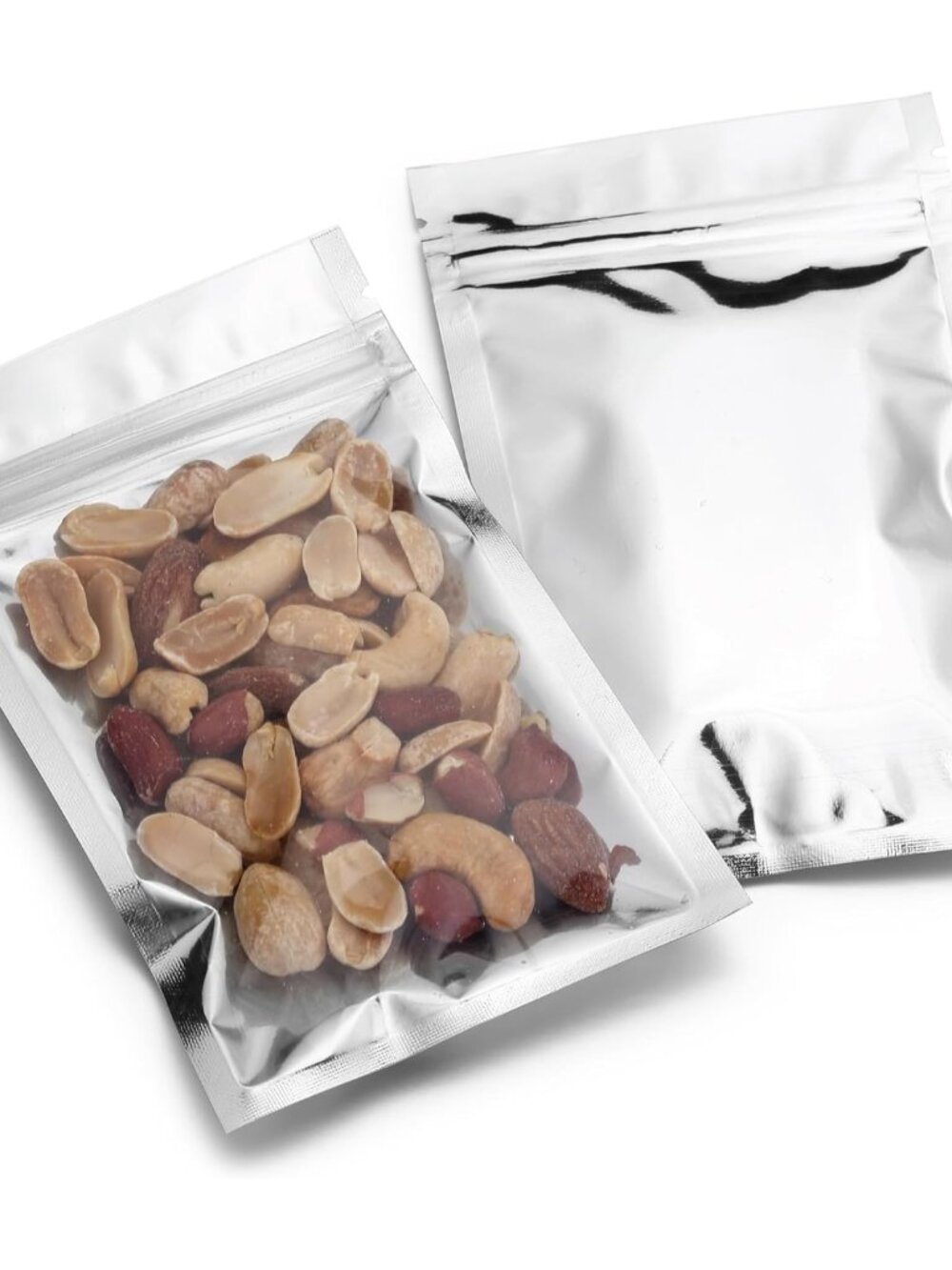 Mylar Bags with Zipper Seal 3.3 x 5.5” | 100 Bags | Resealable Heat Seal Bags fo